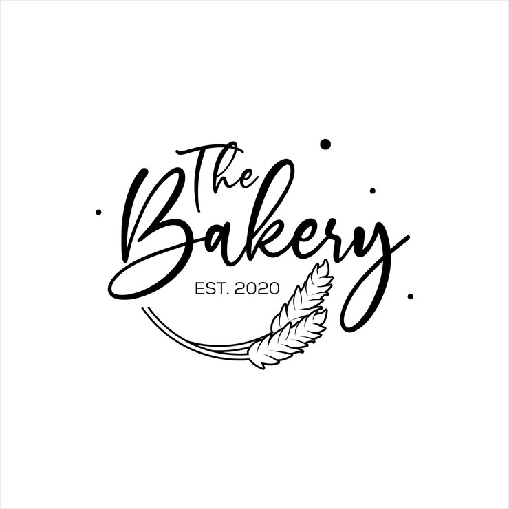 Vector bakkerij logo design met kalligrafie typo