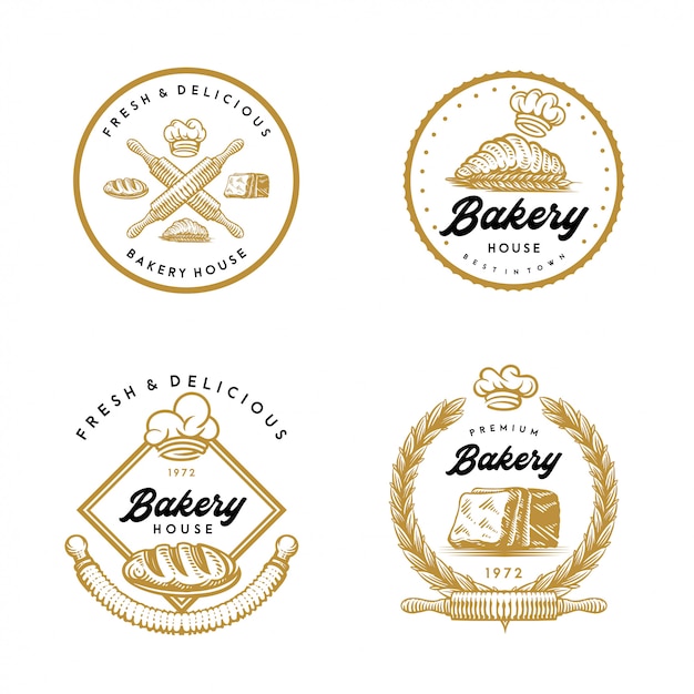 Vector bakkerij logo's pack