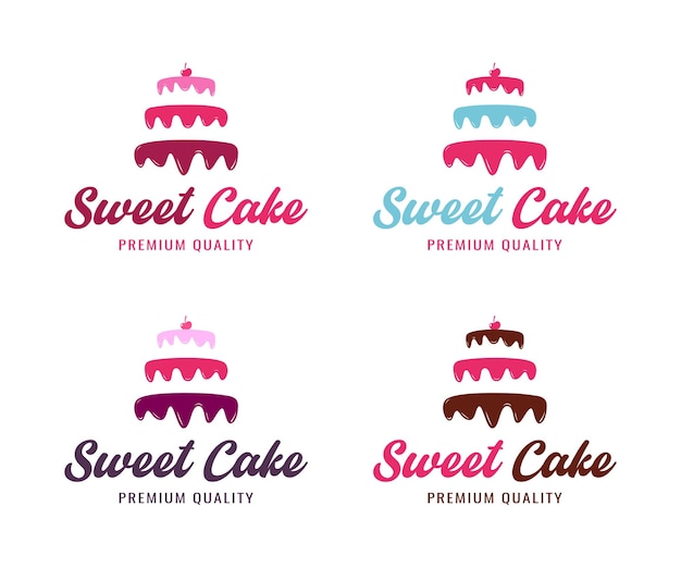 Bakkerij taart logo sjabloon. Taart logo ideeën ontwerp vector