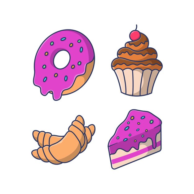 Bakkerij vector illustratie set