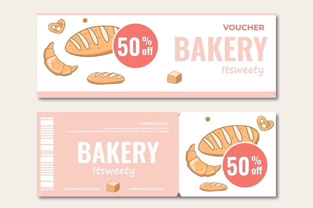 Bakkerij voucher sjabloon