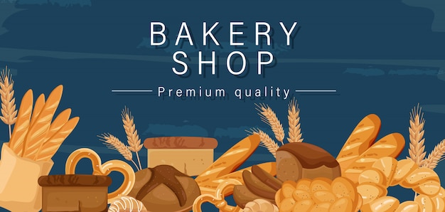 Vector bakkerij winkel banner