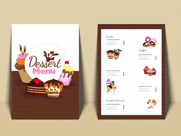 Vector bakkerij winkel menu kaart ontwerp.