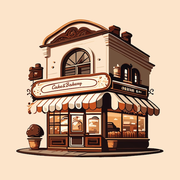 Vector bakkerijwinkel klassieke stijlafbeeldingen met gegenereerde ai