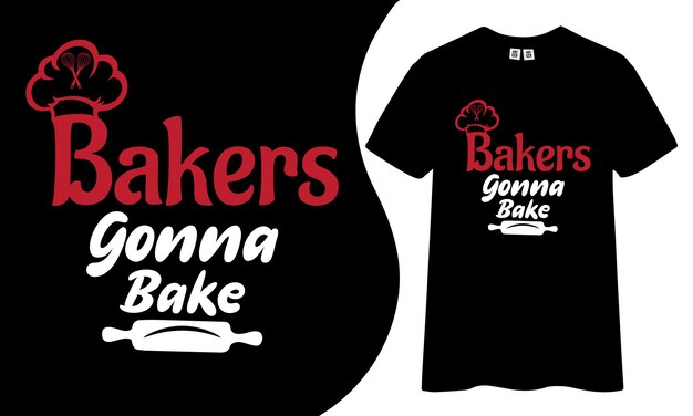 Vector bakkers gaan t-shirtontwerp bakken.