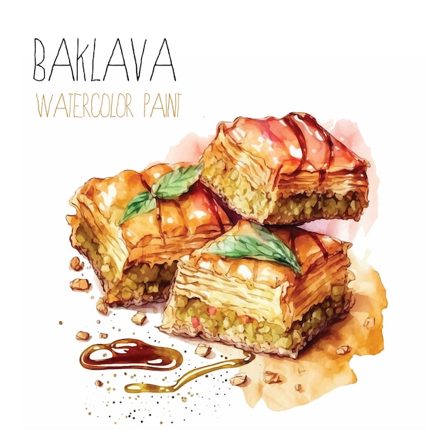 Vector baklava aquarelverf