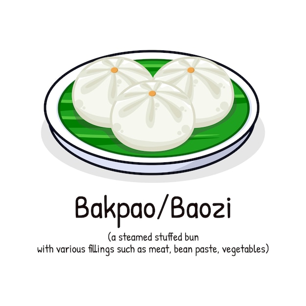 Bakpao Steamed dumpling or chinese bun Asian meal food