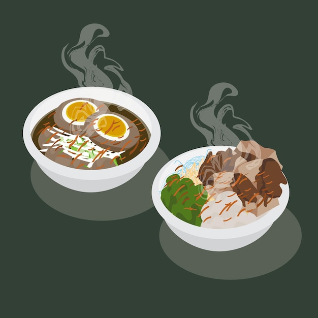 bakso, illustration vector flat design