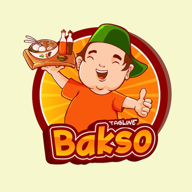 Bakso indonesian food character mascot