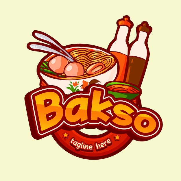 Vector bakso indonesian food character mascot