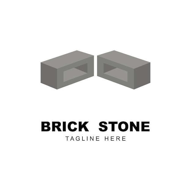 Baksteen stenen logo icoon vector