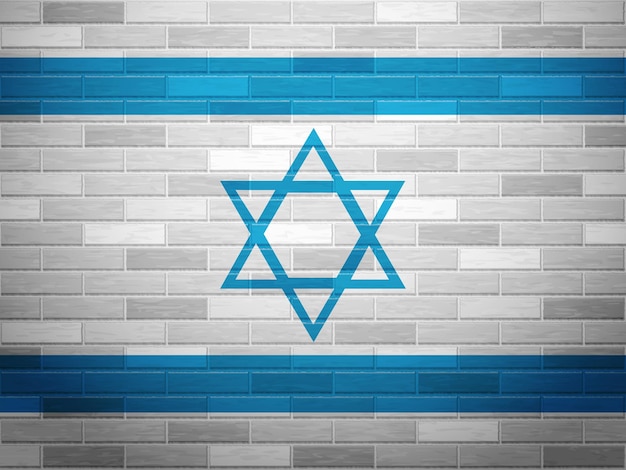 Bakstenen muur Israël vlag