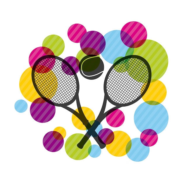 Vector bal en racket pictogram