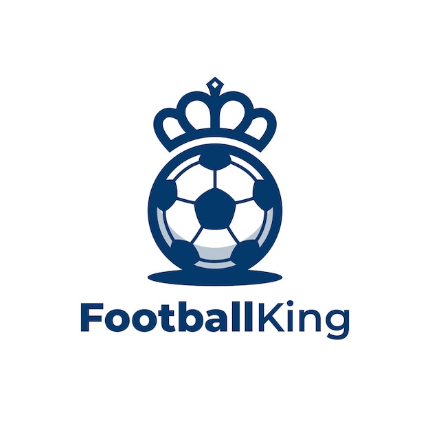 Bal met kroon illustratie pictogram symbool. voetbal of voetballogo