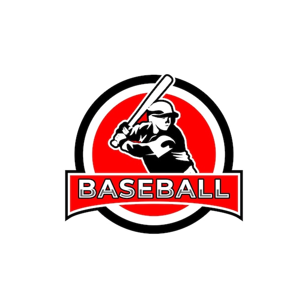 bal spelen honkbal speler logo vector