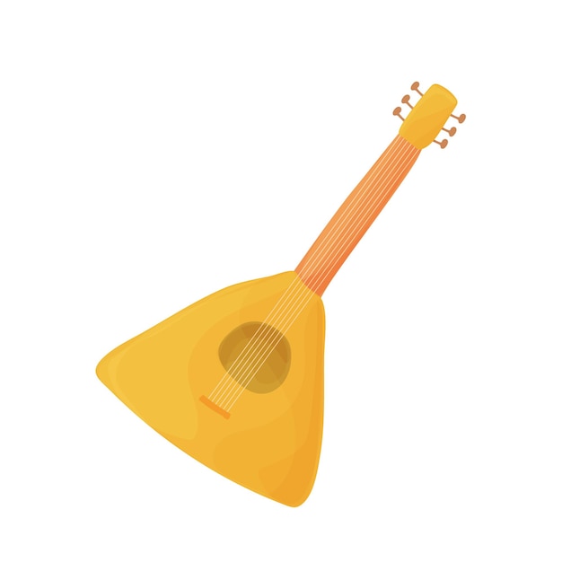 Balalaika kleurrijke cartoon pictogram geïsoleerd op een witte achtergrond Houten snaar muziekinstrument Balalaika cartoon stijl vectorillustratie