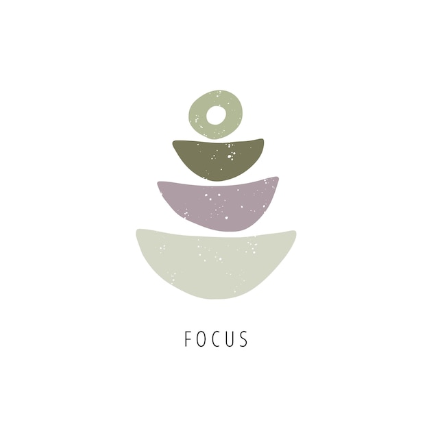 균형 mindfulness 개념 선 돌 평면 벡터 일러스트 레이 션