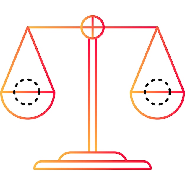 Balance outline icon vector libra scale on white