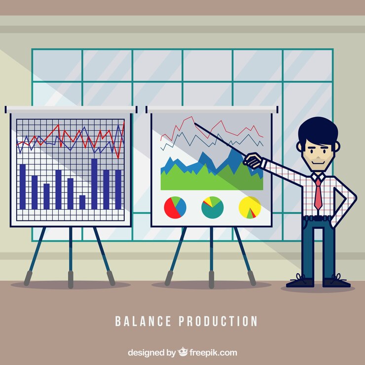 वेक्टर balance production illustration