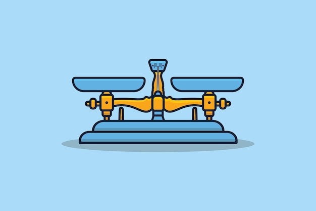 Vector balance scale vector illustration. business and finance objects icon concept.