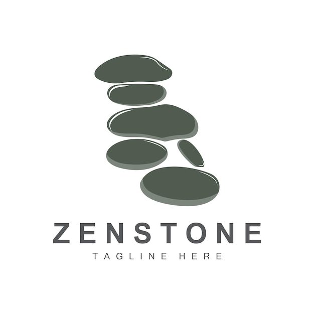 균형 돌 로고 디자인 벡터 치료 돌 마사지 돌 뜨거운 돌과 Zenstone 제품 브랜드 일러스트