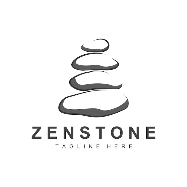 Balance Stone Logo Design Vector Therapy Stone Massage Stone Hot Stone en Zenstone Productmerkillustratie