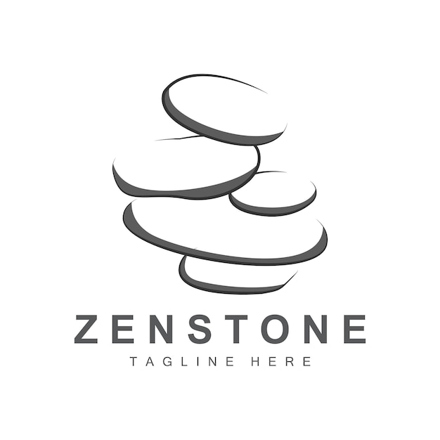 Balance Stone Logo Design Vector Therapy Stone Massage Stone Hot Stone en Zenstone Productmerkillustratie