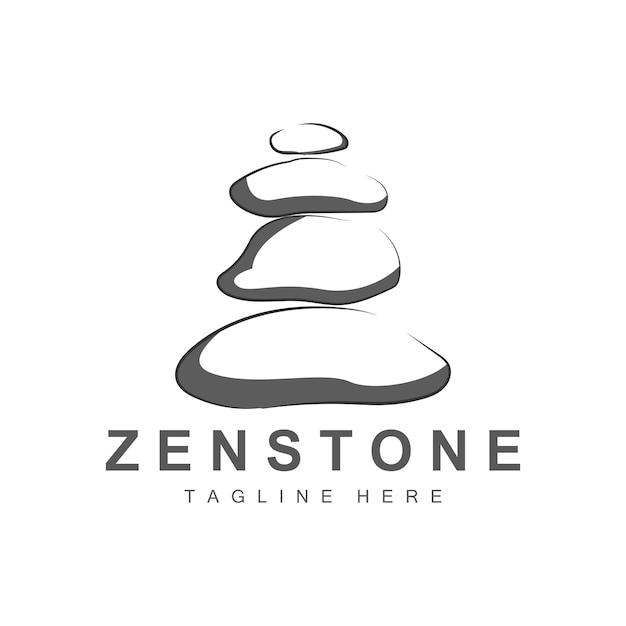 バランス ストーン ロゴ デザイン ベクトル セラピー ストーン マッサージ ストーン ホット ストーンと Zenstone 製品ブランド イラスト