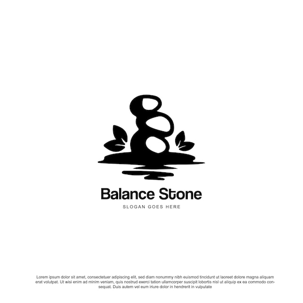 Balance stone logo design vector