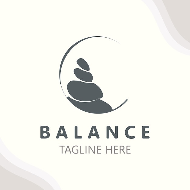 Balance stone logo massage stone yoga rock arrangement for spa and health meditation symbol