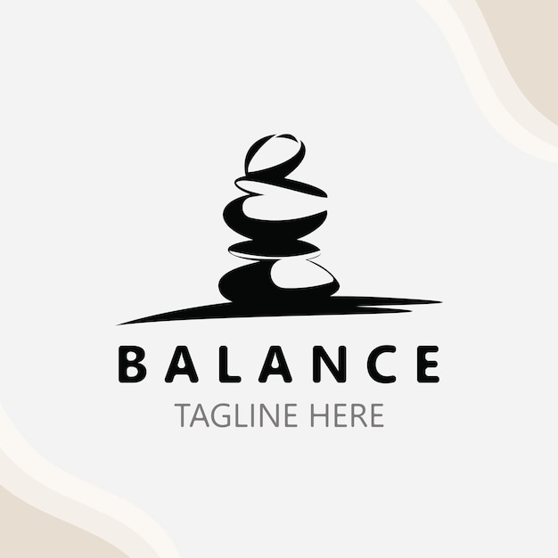 balance stone logo massage stone yoga rock arrangement for spa and health meditation symbol