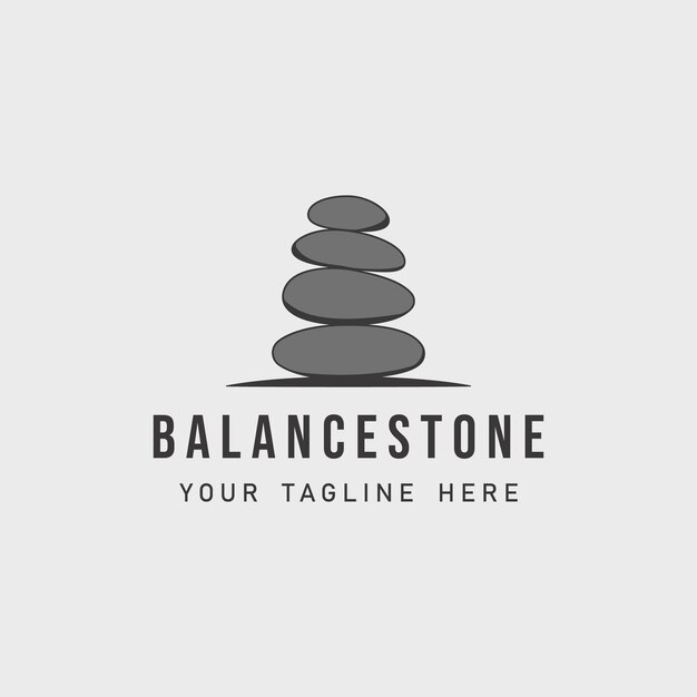 Vector balance stone logo vintage minimalistisch vector illustratie sjabloon grafisch ontwerp