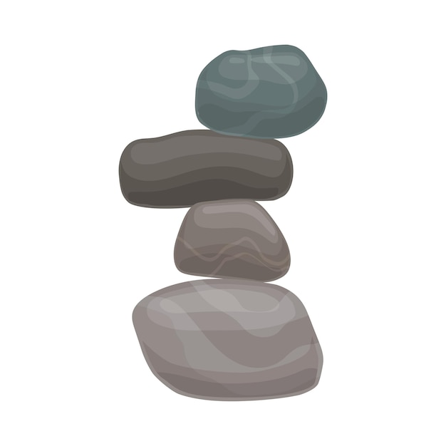 Vector balance tower of stones vector illustration on white background