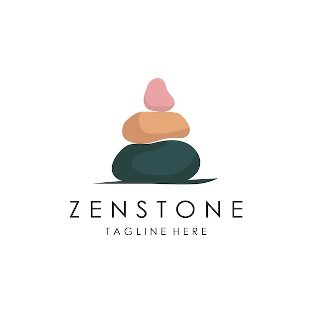 Balanced zen stone logo template