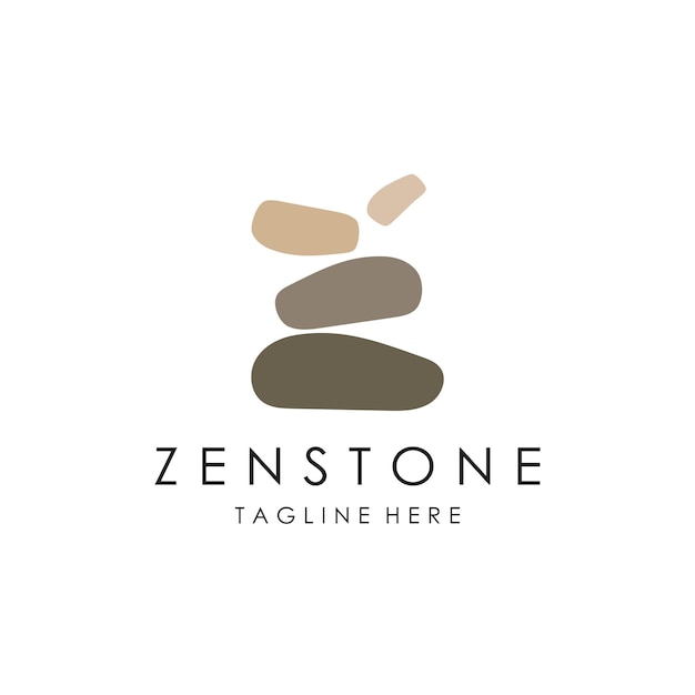 Balanced zen stone logo template