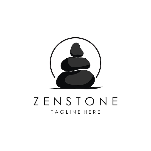 Balanced zen stone logo template