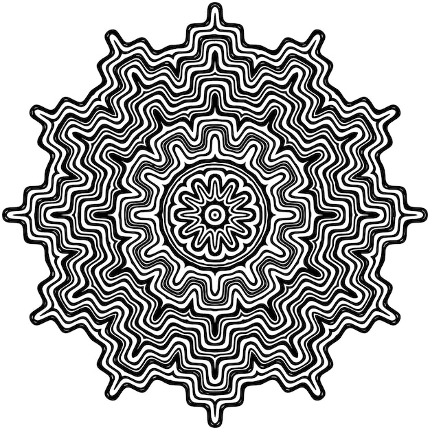 balck cricle mandala design vector rangoli design free