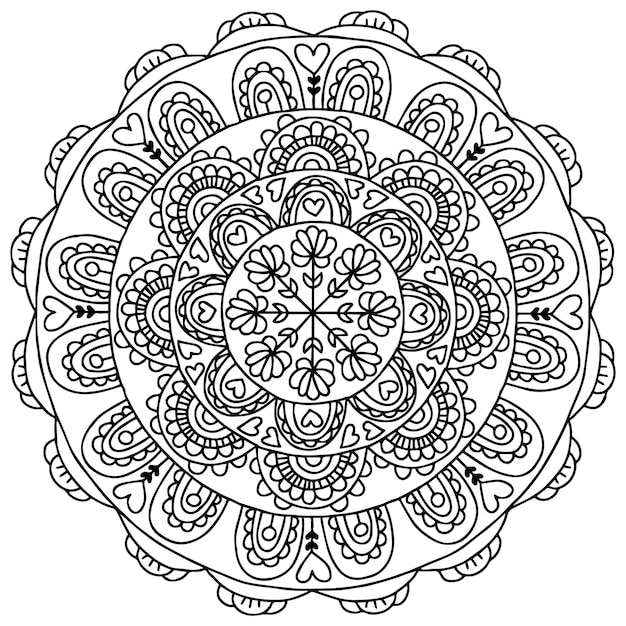 balck cricle mandala ontwerp vector rangoli ontwerp gratis