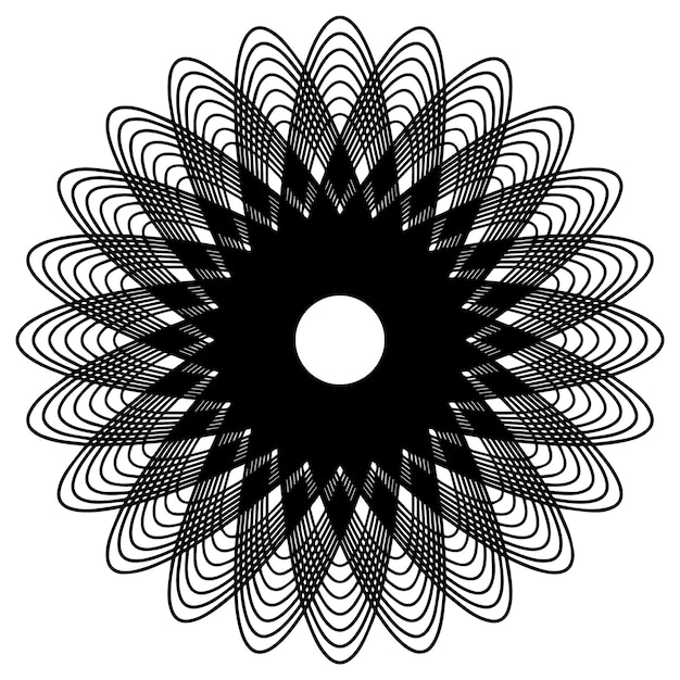 balck cricle mandala ontwerp vector rangoli ontwerp gratis