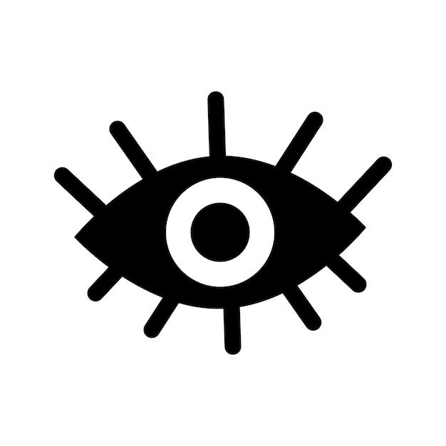 Черный глаз на белом фоне векторная иллюстрация