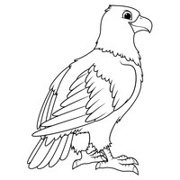 Vector bald eagle cartoon dier illustratie bw
