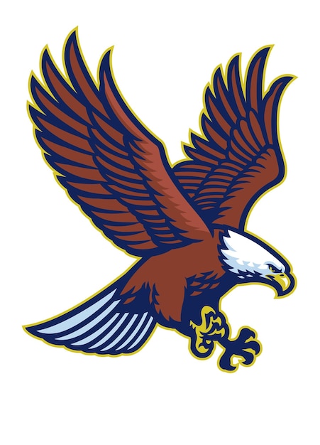 Bald eagle flying mascot