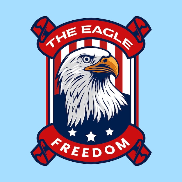 Bald eagle head with USA badge logo