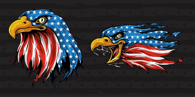 Bald Eagle Illustration With Patriotic Theme