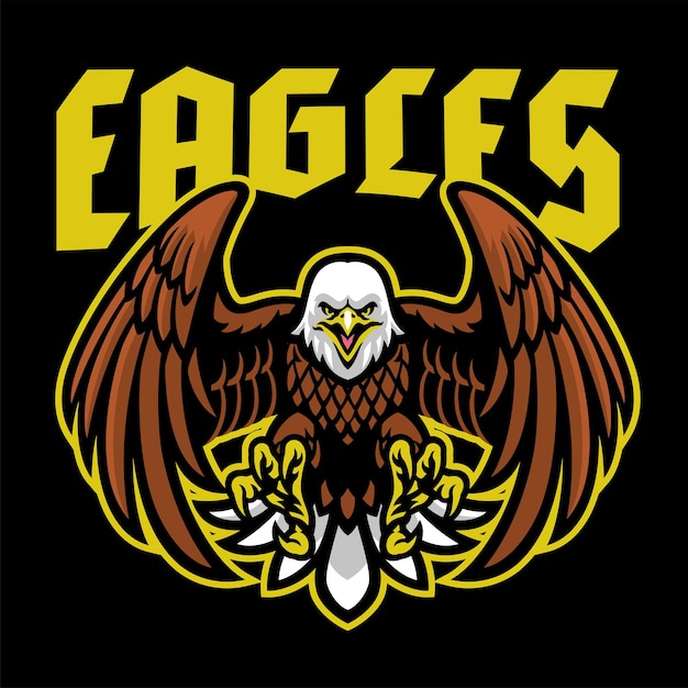 Bald eagle mascotte sport logo