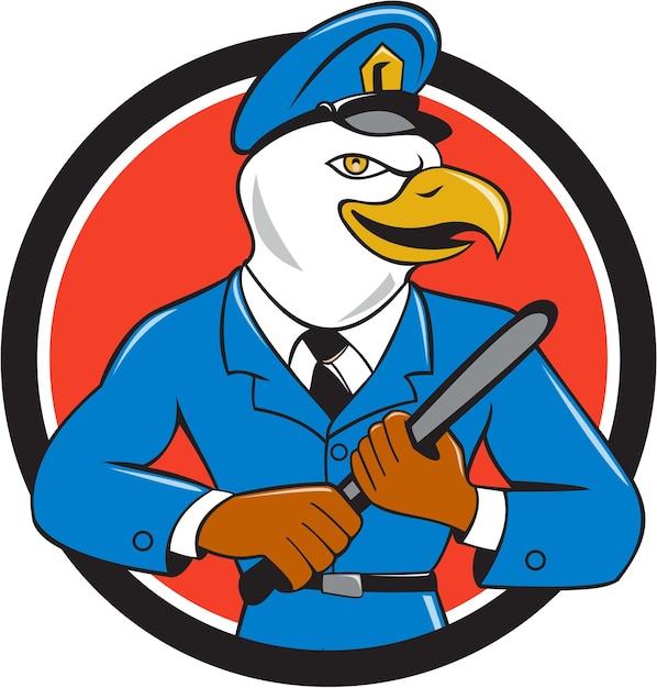 Белоголовый орлан полицейский baton circle cartoon