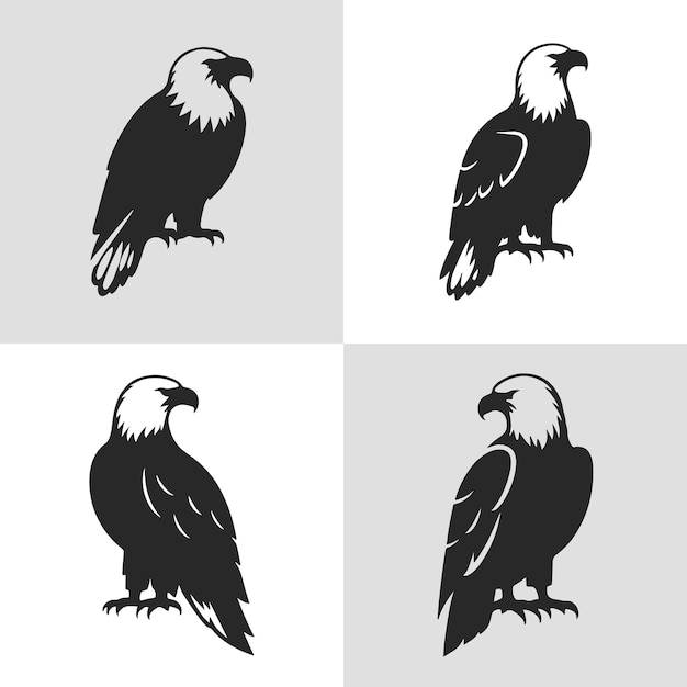 Vector bald eagle silhouette vector