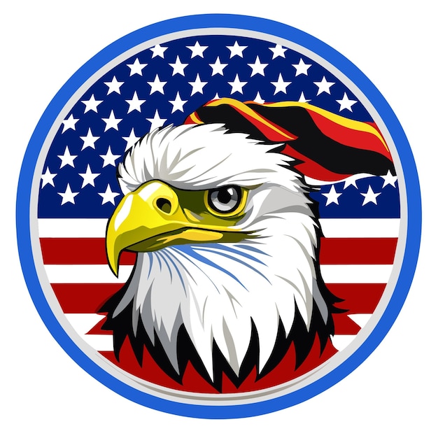 Vector bald eagle symbolizing freedom in eps