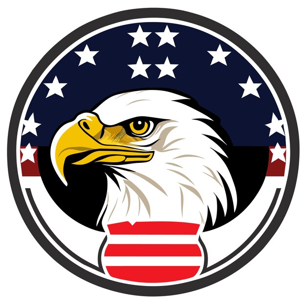 Vector bald eagle in united states colors