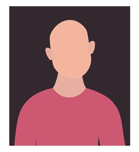 Vector a bald man in a pink shirt grey background